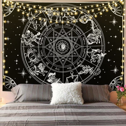 Mandala Tapestry for Home Decor White Black Sun And Moon Tapestry Wall Hanging Gossip Tapestries Bedroom