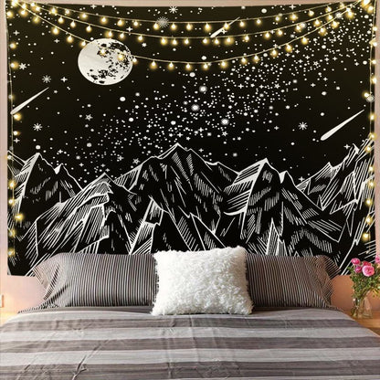 Mandala Tapestry for Home Decor White Black Sun And Moon Tapestry Wall Hanging Gossip Tapestries Bedroom