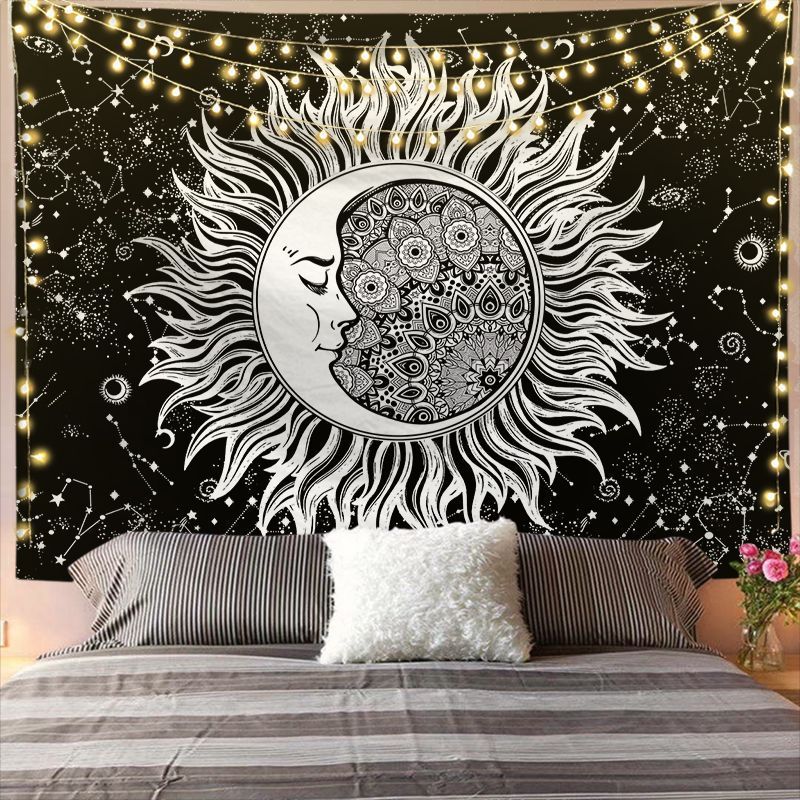 Mandala Tapestry for Home Decor White Black Sun And Moon Tapestry Wall Hanging Gossip Tapestries Bedroom