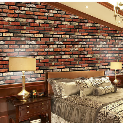 Home Decor 3D PVC Wood Grain Wall Paper Brick Stone Wallpaper Self-Adhesive Living Room Bedroom