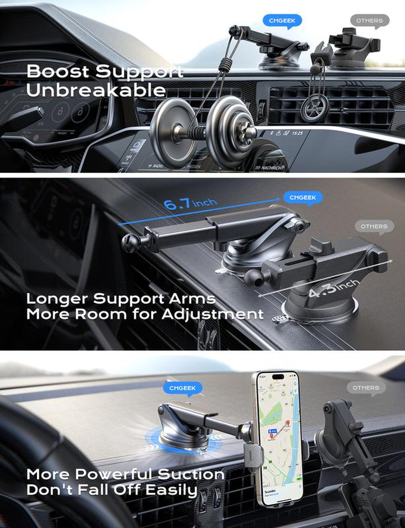 Tiktok Shop Phone Holder, Car Accessories 15W Wireless Fast Auto Clamping Car Charger Fit for Iphone 15 14 13 12 11 Pro Max Smartphone Cellphone Charging